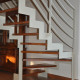 YSOCREMA escalier quartier tournant, bois, métal (blanc)