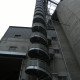 YSOTOLE escalier extérieur de secours, avec mat central, type hélicoïdal, colimaçon