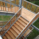 YSOVOC escalier métal et marche bois droit à volées contrariées